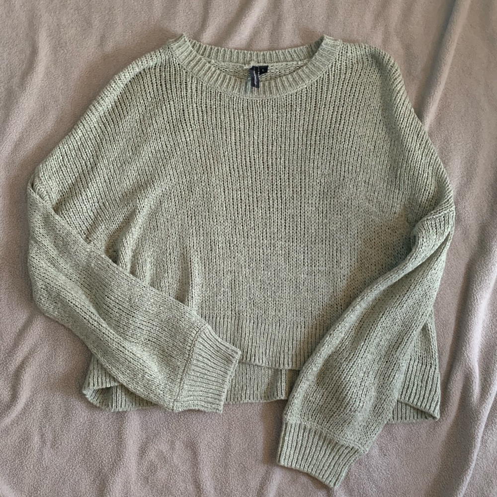 Green knit sweater